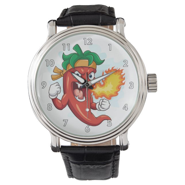 Super Red-Hot Cartoon Chili Pepper Watch (Front)