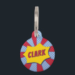 SUPER (RED) PET ID TAG<br><div class="desc">SUPERHERO PET TAG - RED & BLUE</div>