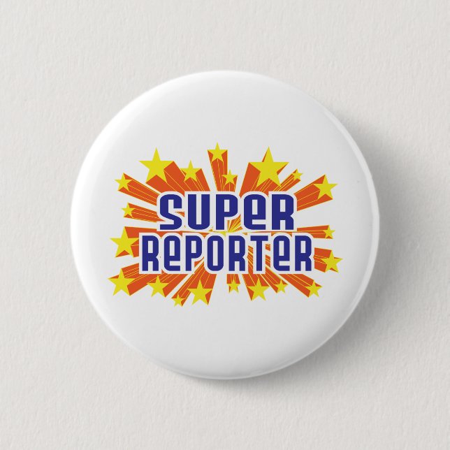 Super Reporter Pinback Button (Front)