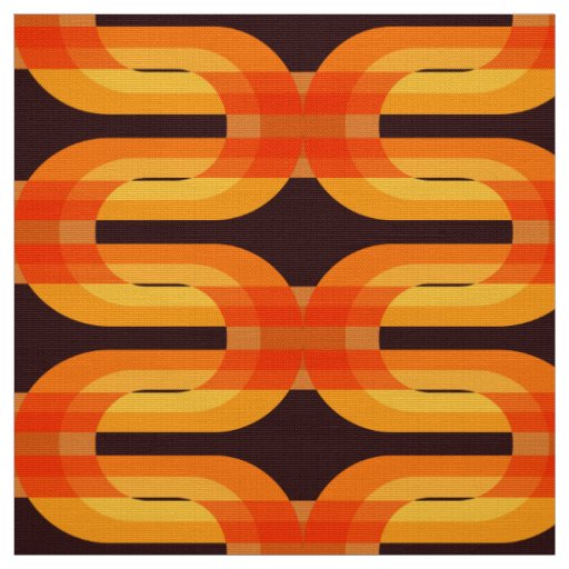 Super retro seventies 70s pattern fabric