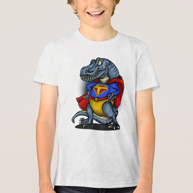 Super Rex: The Ultimate Dinosaur Hero Tri-Blend Shirt (Front)