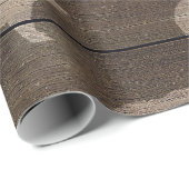 Super Rustic Brown Wood with Bears Mountain Cabin Wrapping Paper (Roll Corner)