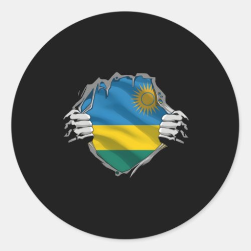 Super Rwandan Heritage Proud Rwanda Roots Flag Classic Round Sticker