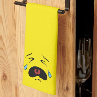 Super Sad Crying Face Emoji Kitchen Towel