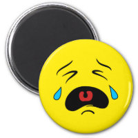 Super Sad Crying Face Emoji Magnet