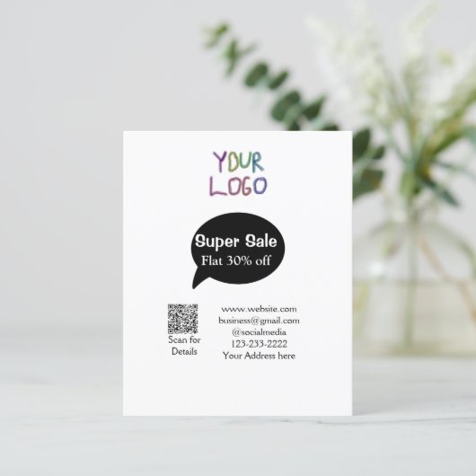 super sale business discount scan QR code details (Standing Front)