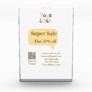 super sale business discount scan QR code details  Acrylic Award