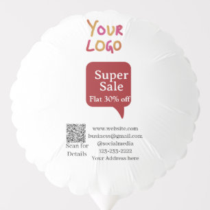 super sale business discount scan QR code details Balloon