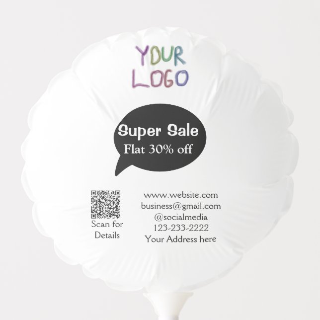 super sale business discount scan QR code details  Balloon (Front)