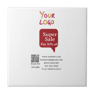 super sale business discount scan QR code details Ceramic Tile