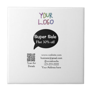 super sale business discount scan QR code details  Ceramic Tile
