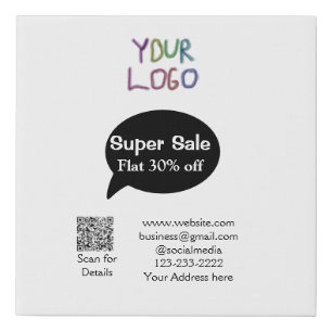 super sale business discount scan QR code details Faux Canvas Print
