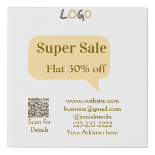 super sale business discount scan QR code details Faux Canvas Print
