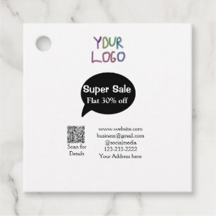 super sale business discount scan QR code details Favor Tags