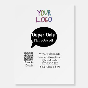 super sale business discount scan QR code details Foam Board