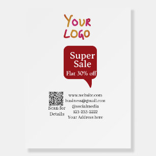 super sale business discount scan QR code details Foam Board