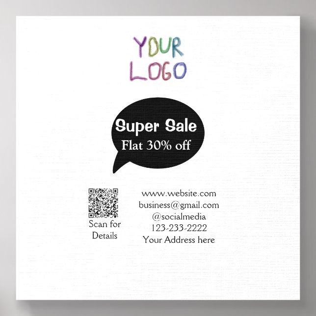 super sale business discount scan QR code details  Foam Core Photo Tile (Front Set)