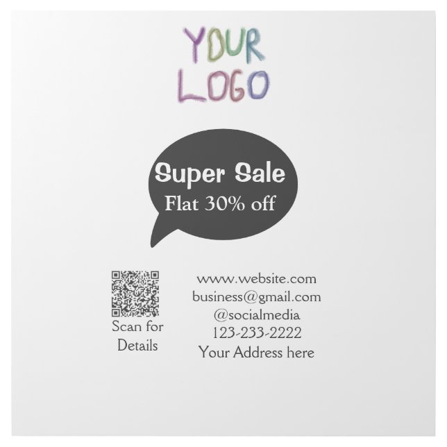 super sale business discount scan QR code details  Gallery Wrap (Front)
