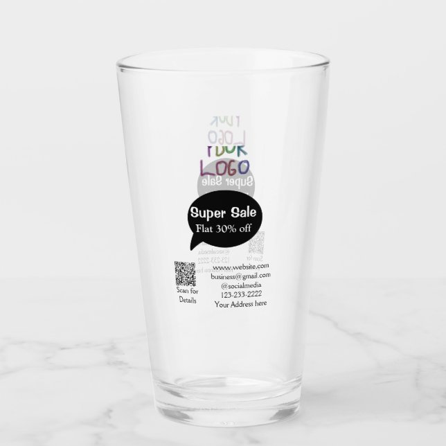 super sale business discount scan QR code details  Glass (Front)