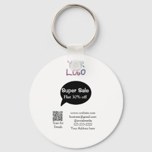 super sale business discount scan QR code details  Keychain