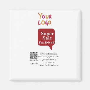 super sale business discount scan QR code details Magnet