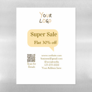 super sale business discount scan QR code details Magnetic Dry Erase Sheet