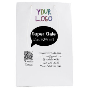 super sale business discount scan QR code details Medium Gift Bag