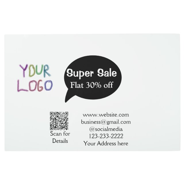 super sale business discount scan QR code details  Metal Print (Front)