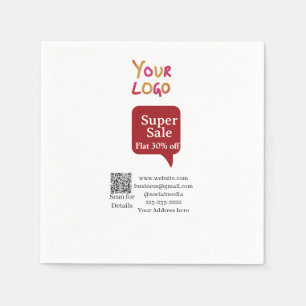 super sale business discount scan QR code details Napkins