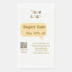 super sale business discount scan QR code details Paper Guest Towels