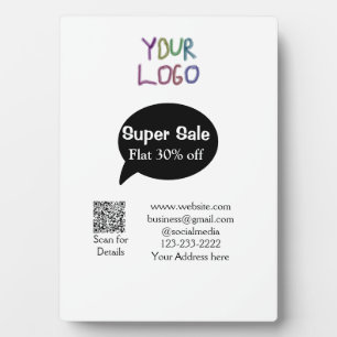 super sale business discount scan QR code details  Plaque
