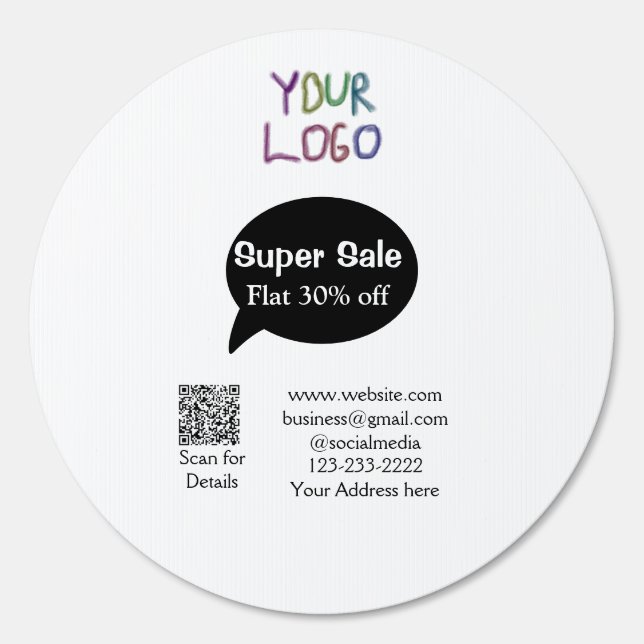 super sale business discount scan QR code details  Sign (Front)
