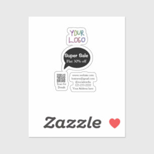 super sale business discount scan QR code details Sticker