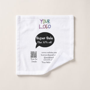 super sale business discount scan QR code details Wash Cloth