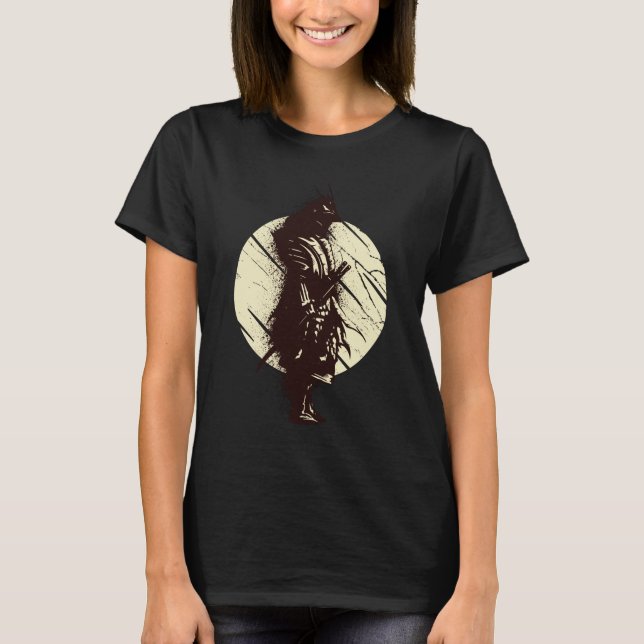 Super Samurai Warrior Silhouette Design T-Shirt (Front)