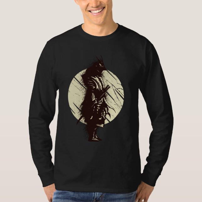 Super Samurai Warrior Silhouette Design T-Shirt (Front)