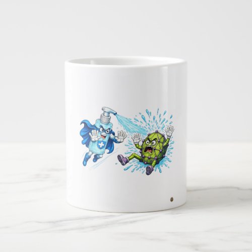 Super Sanitizer vs. Germ Monster Giant Coffee Mug