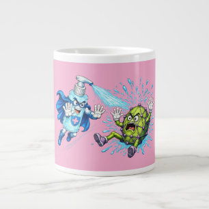 Super Sanitizer vs. Germ Monster Giant Coffee Mug