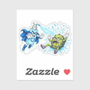Super Sanitizer vs. Germ Monster Sticker