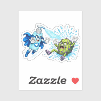 Super Sanitizer vs. Germ Monster Sticker
