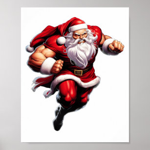 Bodybuilder Santa Claus with Christmas Gifts - Fun Paperweight, Zazzle