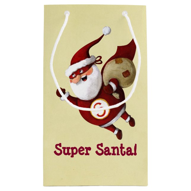 Super Santa Claus Small Gift Bag (Back)