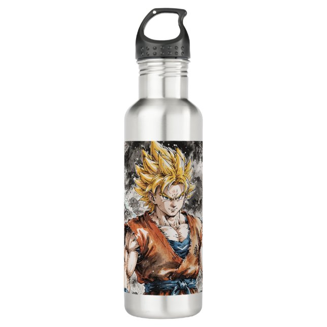 Super Sayan Stainless Steel Water Bottle (Front)