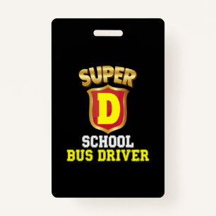 Super School Bus Driver Back To School Hero Kids Badge