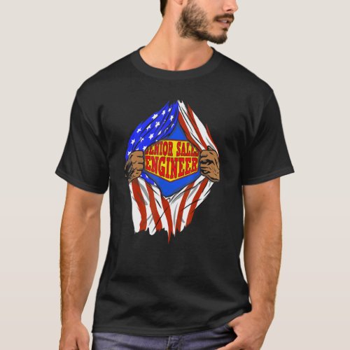 Super Senior Sales Engineer Hero Job T_Shirt