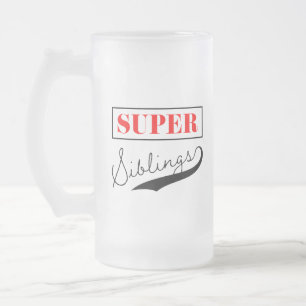 Super Sibling Frosted Glass Beer Mug