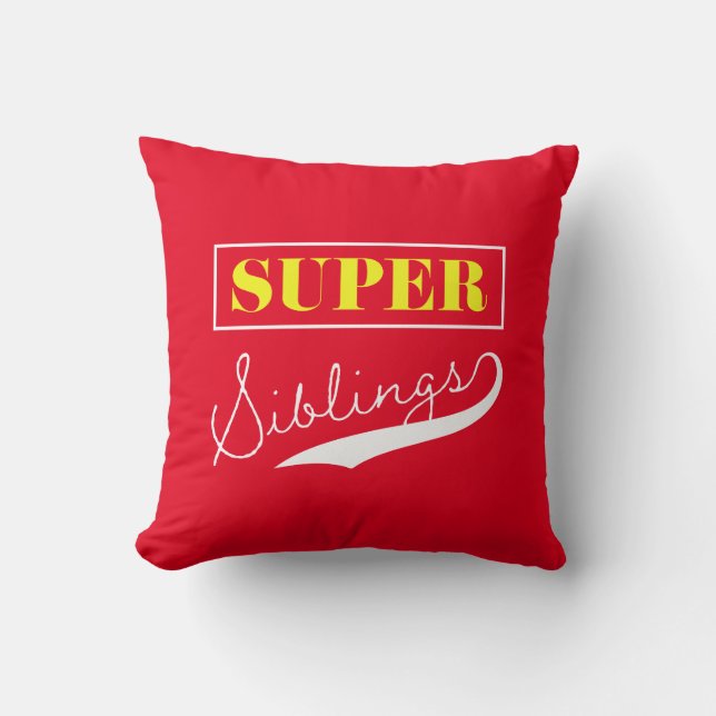 Super Sibling Throw Pillow (Front)