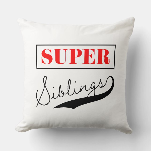 Super Sibling Throw Pillow (Front)