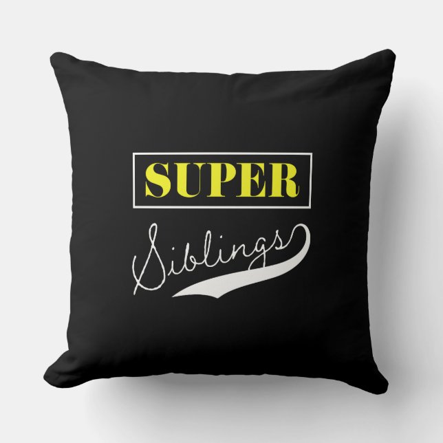 Super Sibling Throw Pillow (Front)