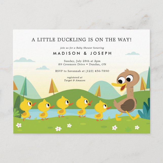 Super Simple | 5 Little Ducks Baby Shower Postcard (Front)
